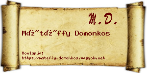 Mátéffy Domonkos névjegykártya